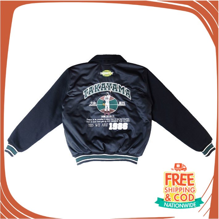 JAKET VINTAGE OOTD FESTIVAL REMAJA/ VINTAGE BASEBALL OVERSIZE JACKET /JAKET VARSITY 90AN HITAM TAKAY