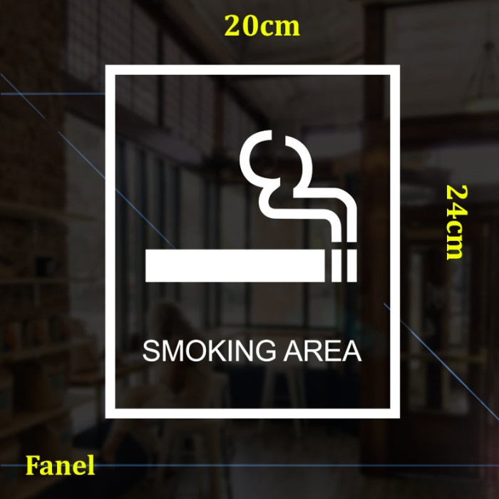 

[PS] Cutting Sticker Smoking Area Kaca Dinding Cafe resto - Kotak