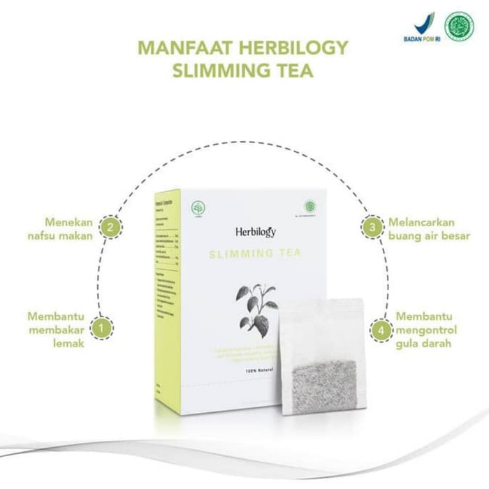 HERBILOGY Slimming Tea Teh Pelangsing 20 tea bags Penekan Nafsu Makan - August 2023