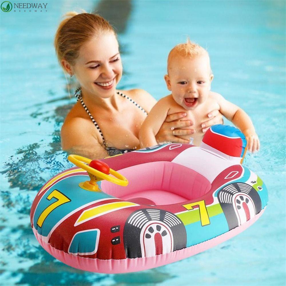 NEEDWAY Cincin Renang Tiup Lucu Safety Anak Lingkaran Mandi Pelampung Perahu Float Swim Ring Child Swim Ring Baby Float Seat Kids Swim Accessories Baby Float Boat