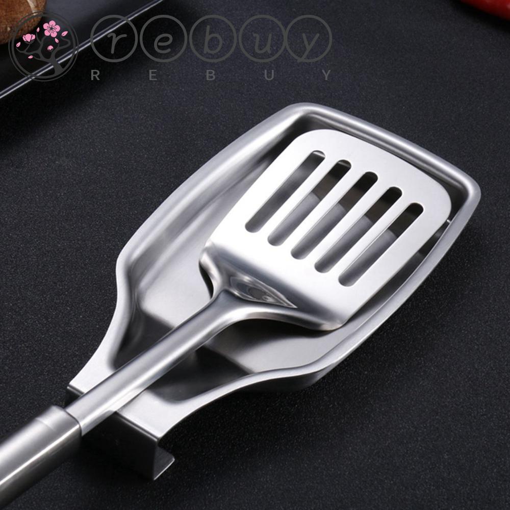 REBUY Sendok Istirahat Restoran Rumah Stainless Steel Peralatan Masak Alat Makan Meja Spatula Berdiri