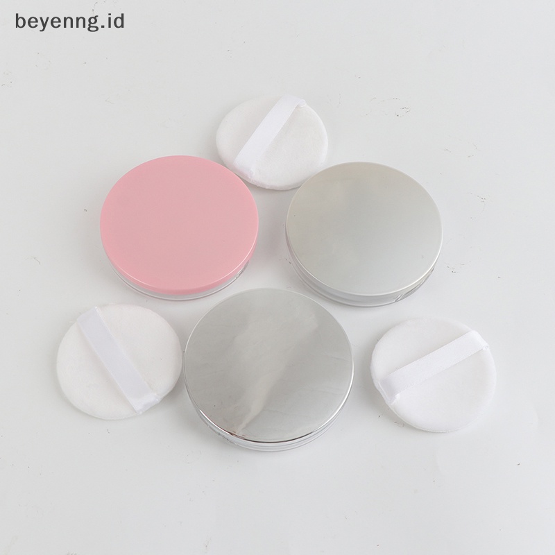 Beyen 3g Ultra-Tipis Kosong Longgar Kotak Bedak Pot Makeup Jar Ayak Wadah Puff Cermin ID