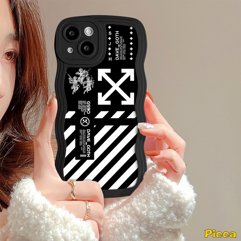 Untuk Vivo Y36 Y16 Y02 Y35 Y15 Y12s Y20 Y15s Y11 Y21s Y22 Y21 Y12 Y30 Y91 Y12i Y22s Y02s V25E V20 Y15A Y91C V25 Y17 Y33s Y93 Y50 Fashion Off.White Violent Bear Kaws Wavy Edge Cover