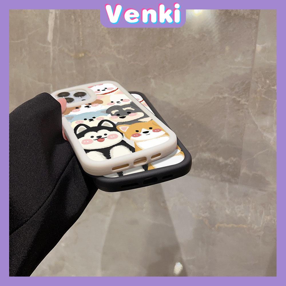 VENKI - Untuk iPhone 11 iPhone Case Matte Blister Soft Case Hitam Beige Shockproof Perlindungan Kamera Hewan Lucu Kompatibel dengan iPhone14 13 Pro max 12 Pro Max xr xs max 7Plus 8Plus