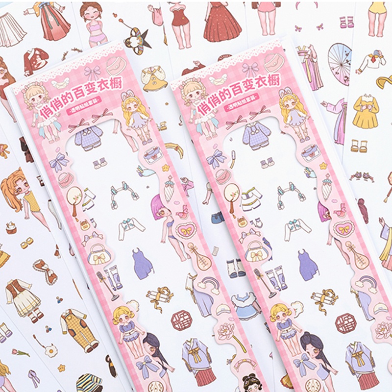 20lembar Stiker Strip Makeup Anak Perempuan Kartun Yang Indah Stiker Pertunjukan Dress Up Anak
