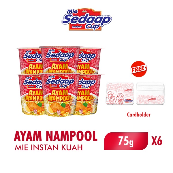 

SEDAAP Mie Instan Cup Ayam Nampool 75gr x6 Free Card Holder