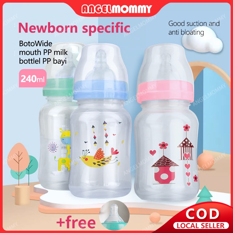 Botol Susu 240ML Wide-neck Anti-flatulence Choking PP Baby Bottle XM—812