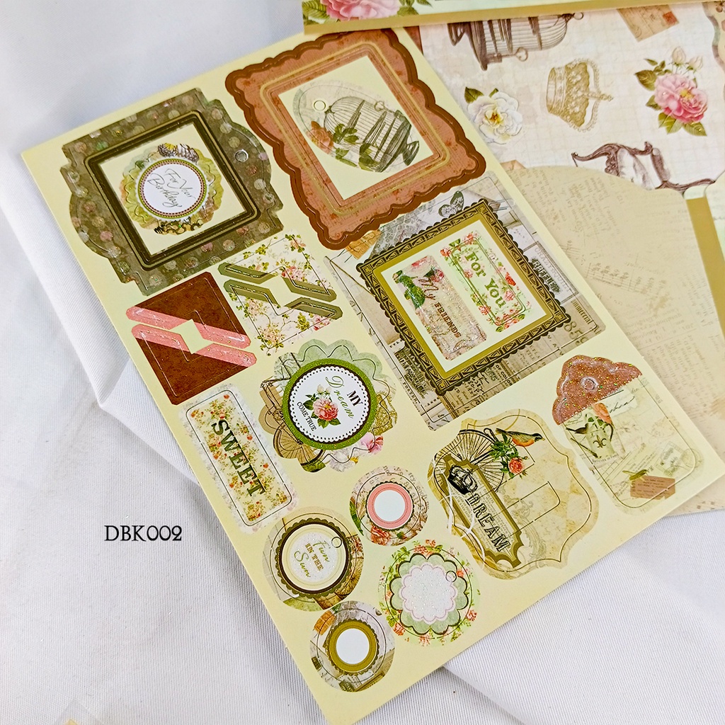 

Set Vintage Paper Scrapbook Dekorasi Diary DBK002
