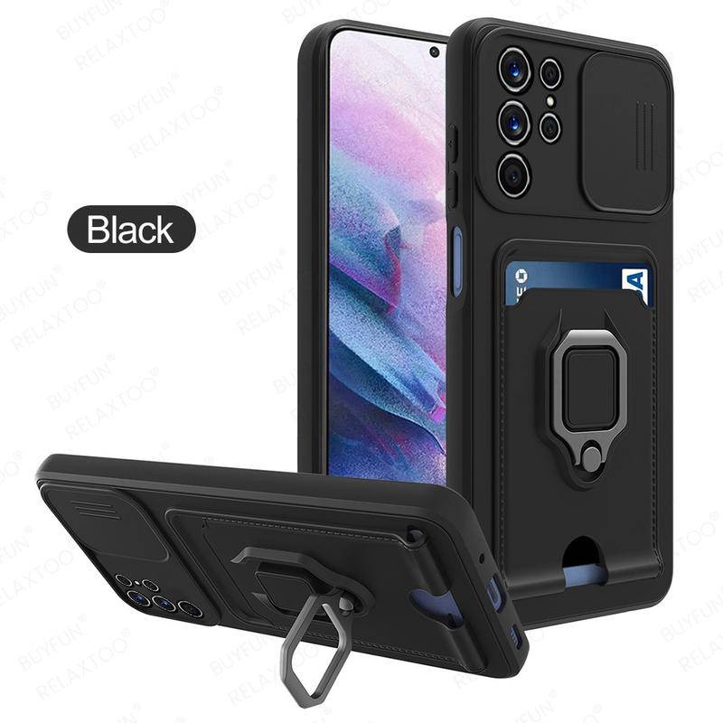 Case Push Kamera Pelindung Cover Untuk Samsung Galaxy S20 S21 FE S22 S23 Plus Ultra Magnetic Car Holder Cold Case Tritone