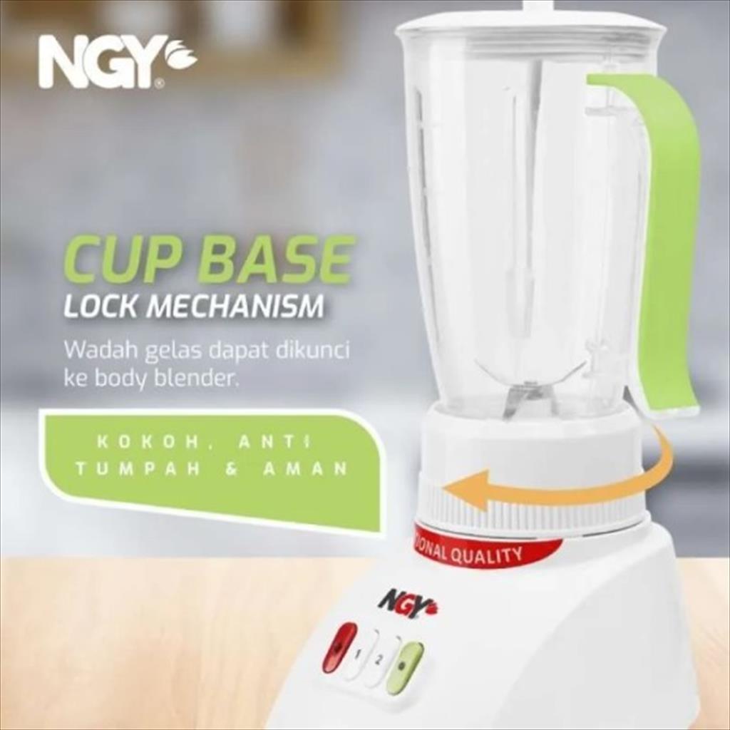 NAGOYA Blender National Plastik 2 In 1 NGY-T18GN 1 Liter - 6 Mata Pisau Stainless