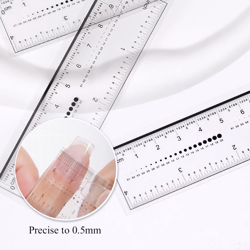 Nail Measure Soft Ruler Transparan Nail Art Soft Ruler Bor Kuku Berlian Imitasi Perhiasan Portable Alat Ukur Tools