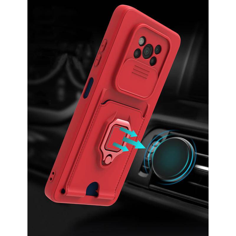 Casing Magnetik Untuk MOTO E20 E30 E40 E7 Power G10 G30 G22 G31 G41 G42 G50 G51 G60S Slide Pelindung Lensa Kamera Slot Kartu Cincin Silikon Cair Phone Cover