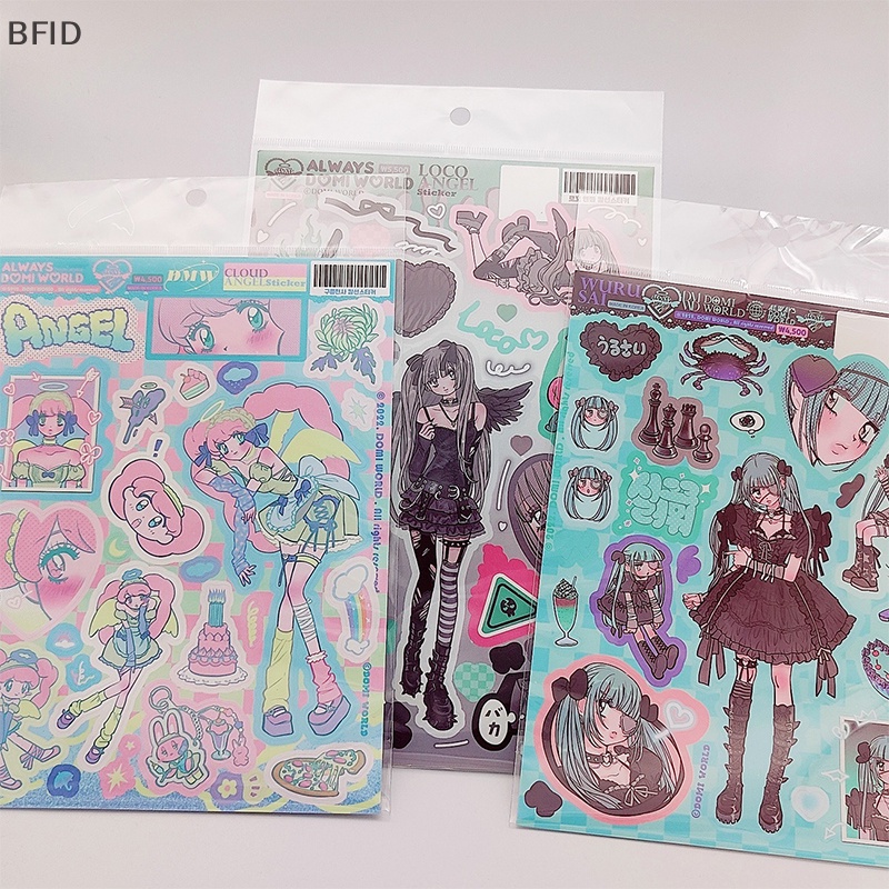 [BFID] Lucu Kartun Gadis Karakter Goo Kartu Stiker DIY Scrapbooking Jurnal Ponsel Diary Bintang Chasing Album Hadiah Dekorasi [ID]