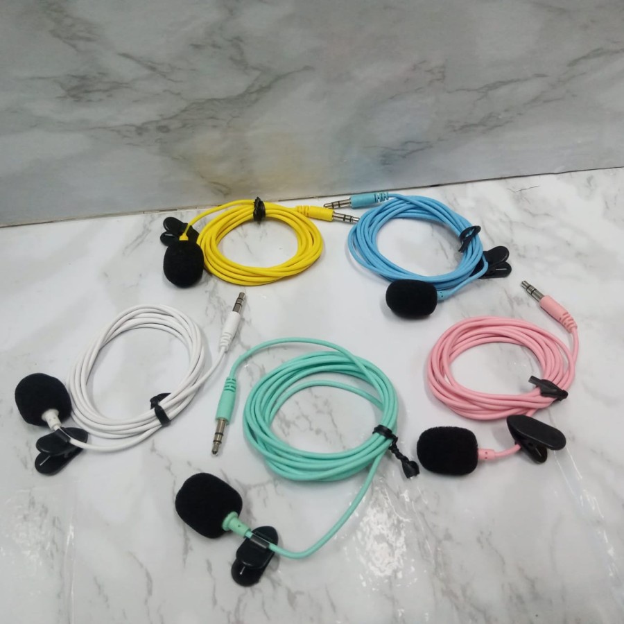 MIC YOUTUBER/TIKTOK MICROPHONE WITH CLIP MIC 3,5MM WARNA WARNI MIC CLIP ON MACAROON