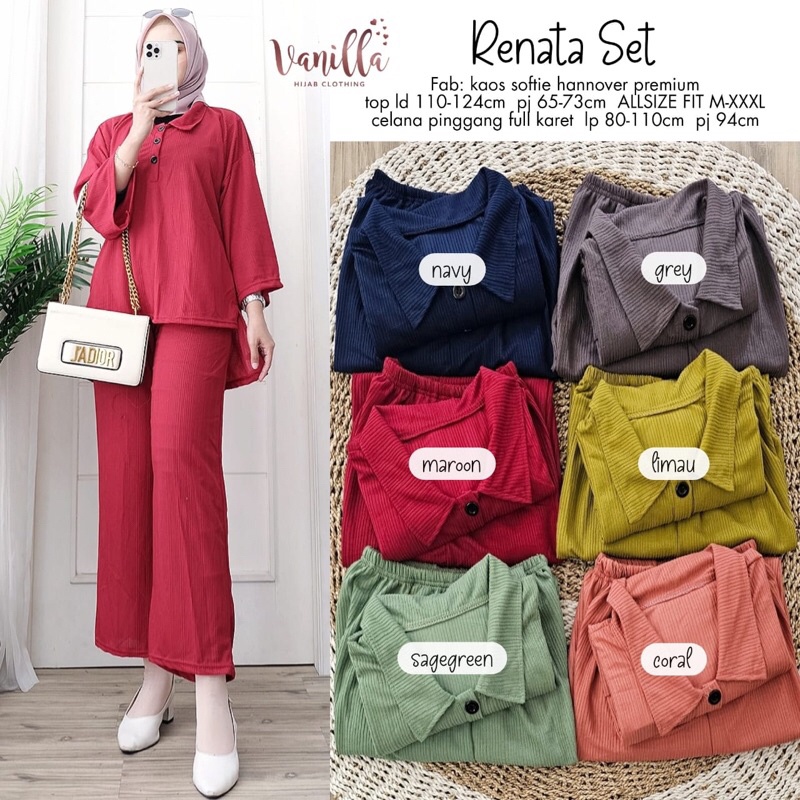 RENATA SET ORI VANILLA | Kaos Softie Hannover Premium