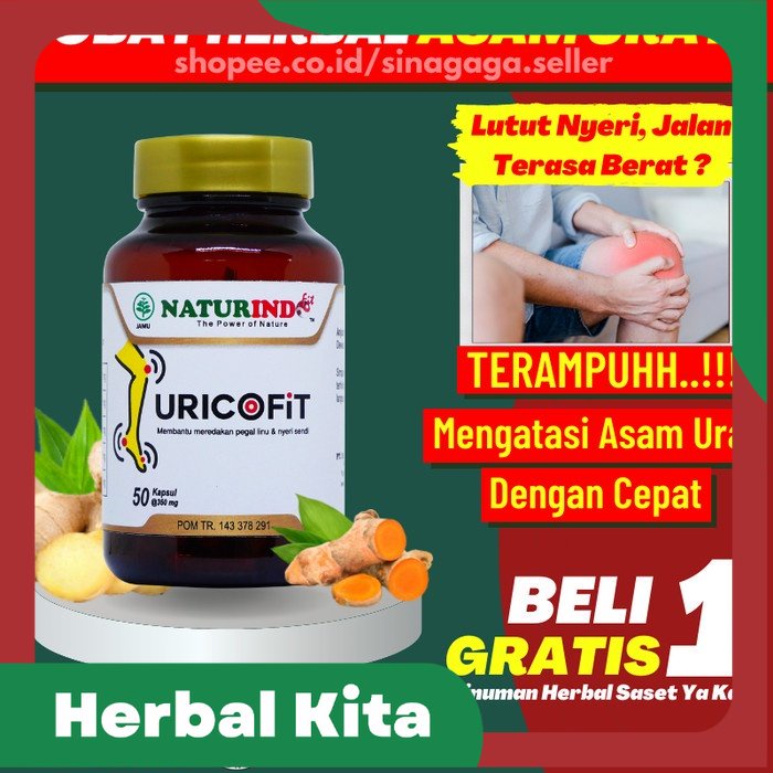 

Obat Asam Urat Herbal Nyeri Otot Sendi Lutut Ampuh Uricofit Naturindo - Uricofit