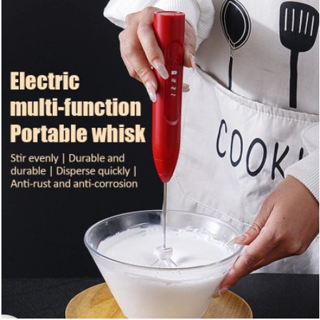 Pembuih Susu Pengocok Telur Handheld Blender Milk Frother Electric - Putih
