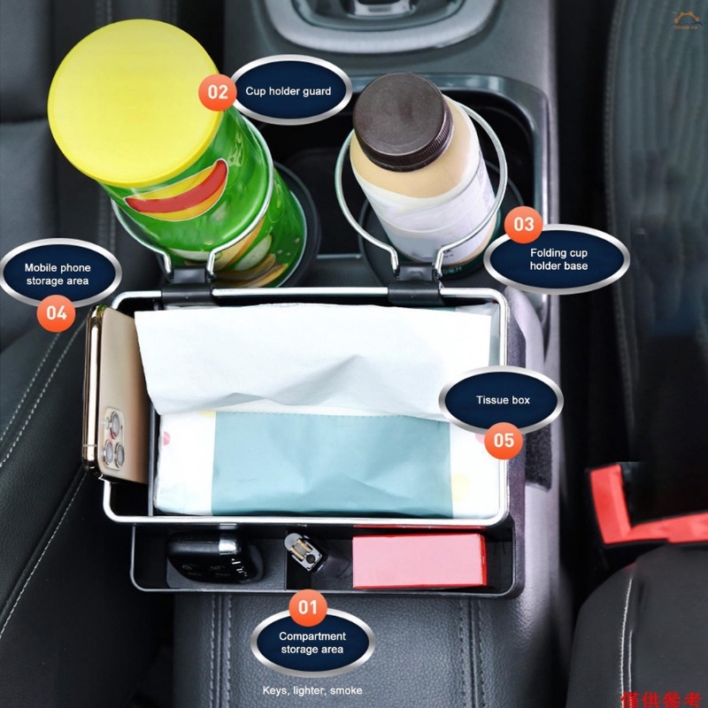 【COD】Multifungsi Mobil Kotak Tisu/Tempat Minum Mobil/Kotak Penyimpanan Mobil/Box Multifungsi Mobil/Botol Minum Storage Mobil/2pc Cup Holders