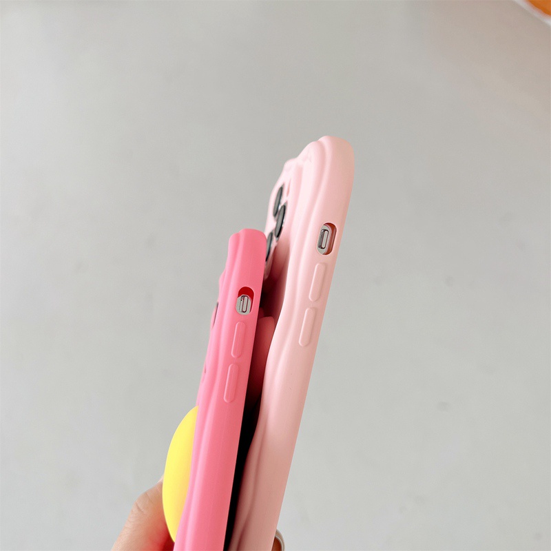 4Colors！Macaron Wave 3D Big Love Soft Silicon Case HP iP iPhone 6 6S 7 8 14 + Plus SE 2020 2022 X XS XR 11 12 13 Pro Max Casing