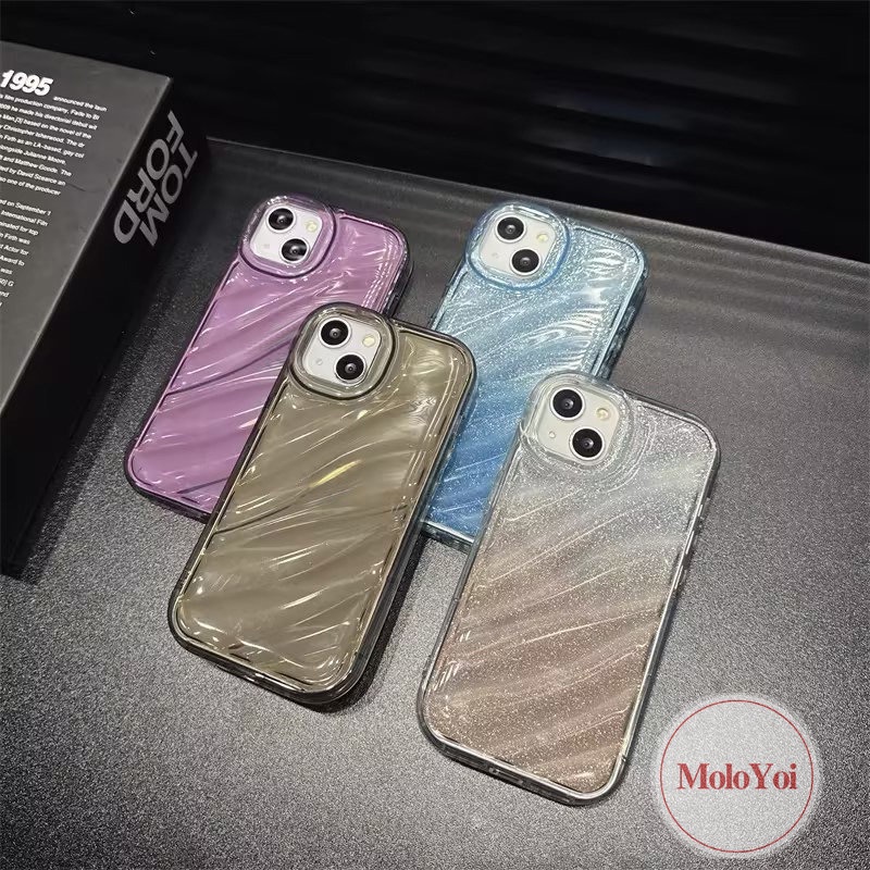 3D Stereo Corrugation Pattern Solid Color Case Compatible For IPhone 7Plus 6S 7 6 8 Plus XR XS X MAX 11 14 13 12 Pro Max SE 2020 Creative Gradation Laser Card Simple Soft Tpu Case