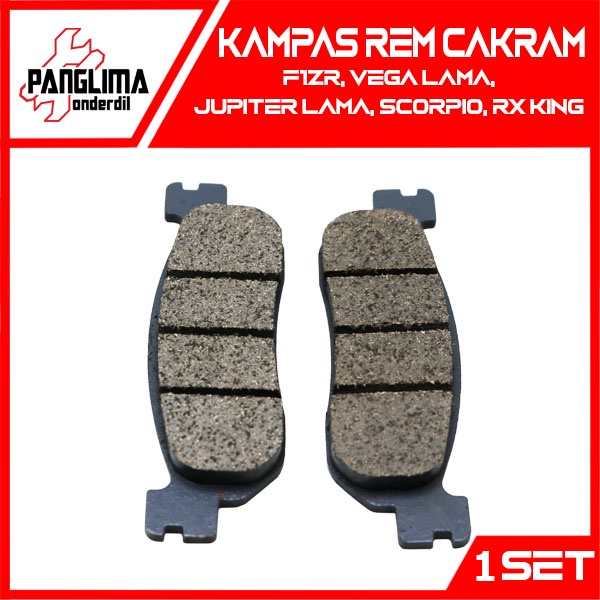 Kampas Rem Cakram Depan F1ZR-F1 ZR &amp; Vega Lama &amp; Jupiter Old &amp; Scorpio Lama &amp; RX King 2 Piston Kanvas Discpad-Dis-Disc-Brake-Dispad