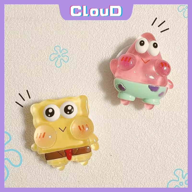 3D DIY Funny SpongeBob Patrick Lovely Strawberry Bear Lotso Disney Universal Scalable Phone Stand Holder Cartoon Winnie The Pooh Cute Melody Kuromi Glossy Foldable Phone Bracket