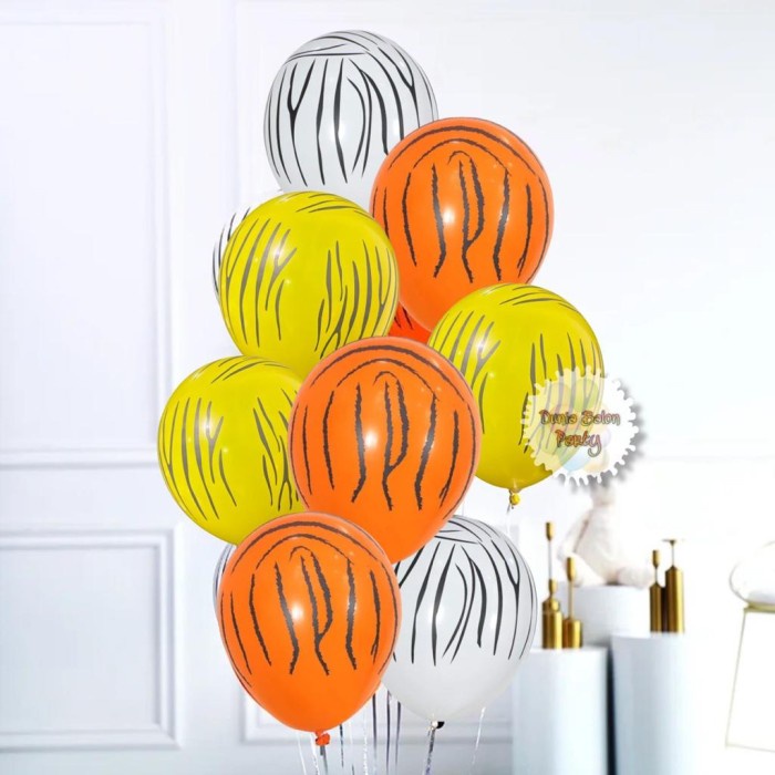 Balon Latex Animal / Balon Latex Hewan Motif Loreng 12inch Ecer