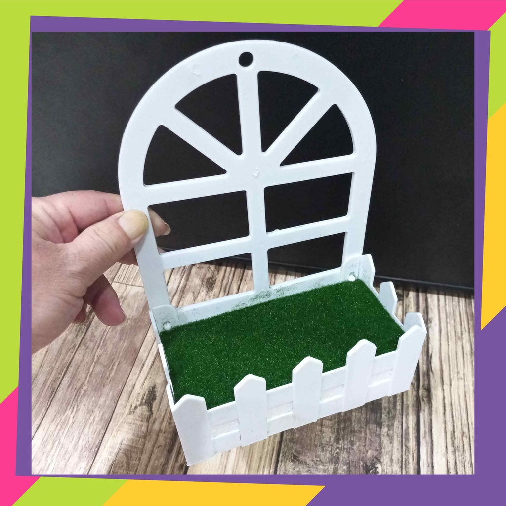 1083D1 / Pot bunga pagar plastik hias gantung / Vas bunga tanaman dekorasi artificial