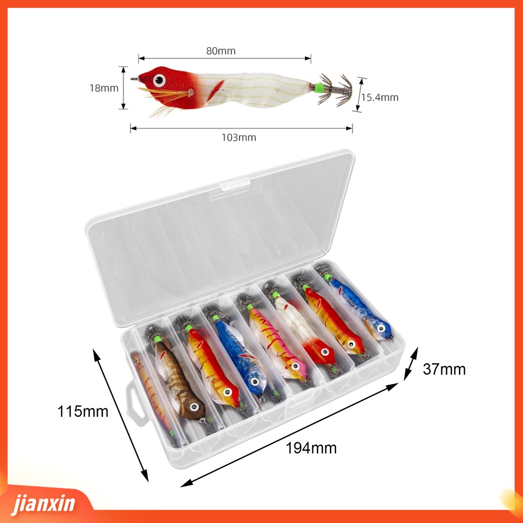 (In Stock) 14Pcs Umpan Umpan Ikan Penembus Kuat Tajam Hidup LED Bercahaya Simulasi Bentuk Ikan Tenggelam Bantu Kait Untuk Pecinta Memancing