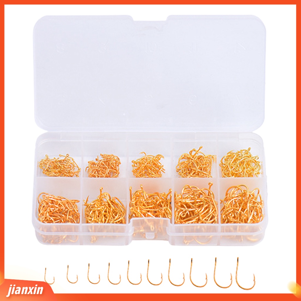 (In Stock) 600 Pcs 3-12 Memancing Kait Tajam Dengan Lubang Anti Karat Jumlah Besar Portabel Menangkap Ikan Mini Tahan Aus Baja Karbon Tinggi Berduri Kait Peralatan Memancing