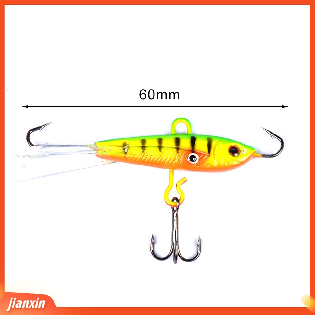 (In Stock) 10.5g 6cm Es Memancing Umpan Hidup 3D Mata Logam Musim Dingin Keseimbangan Umpan Bergerak Kait Jigs Lures Untuk Outdoor