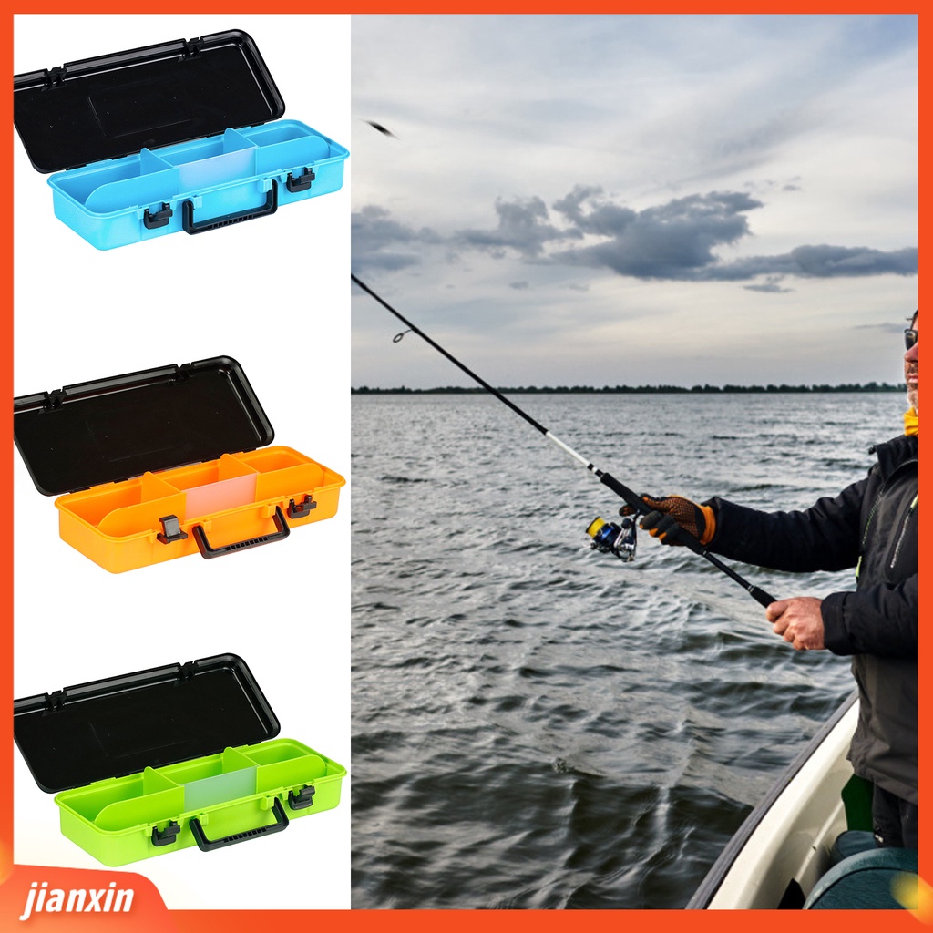 (In Stock) Fish Lure Organizer Kapasitas Besar 4grid PP Detachable Fishing Tackle Box Dengan Pegangan Untuk Memancing