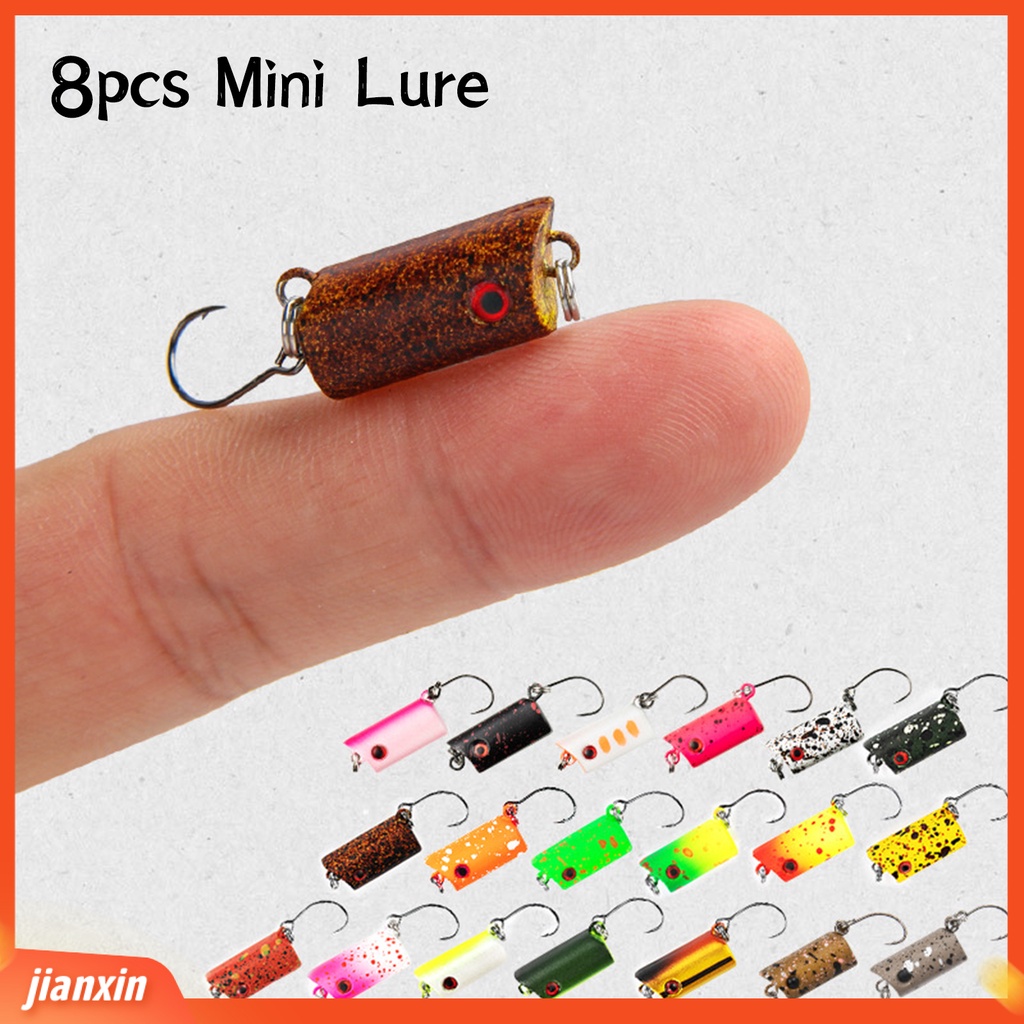 (In Stock) 8Pcs 3g /20mm Umpan Pancing Mini Tahan Aus ABS Tahan Aus Untuk Menarik Umpan VIB Untuk Memancing