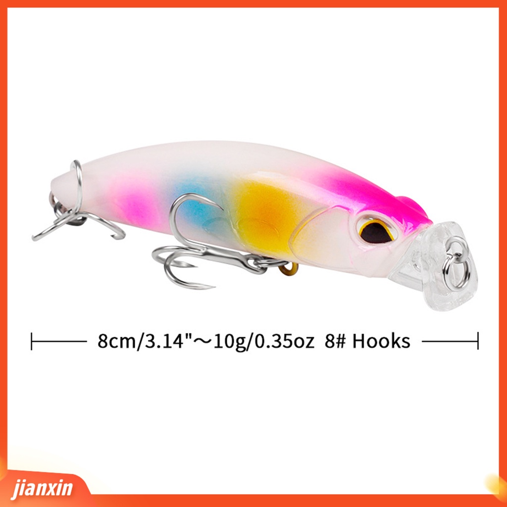 (In Stock) 8cm /10g Realistis Pemancingan Umpan Popper Pancing Permukaan Air Plastik Tahan Sobek Untuk Memancing
