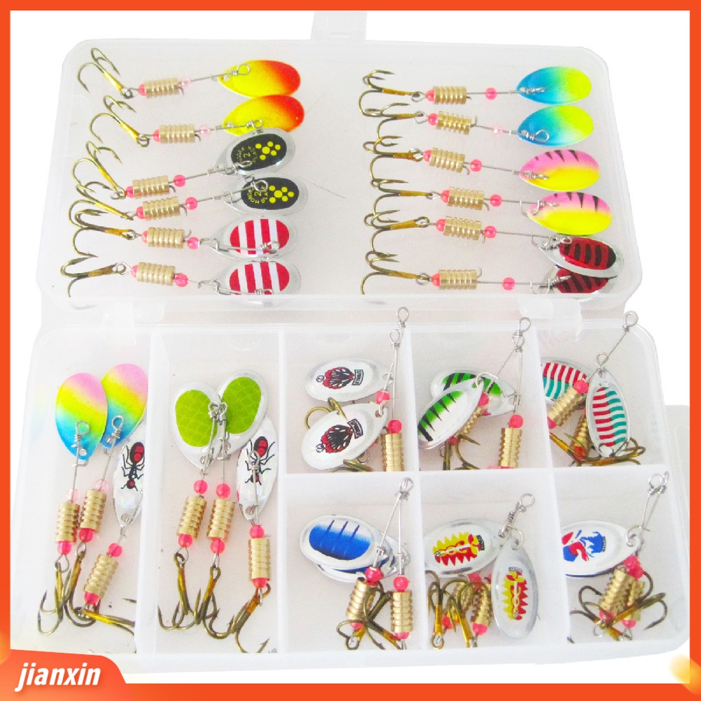 (In Stock) 30Pcs/Set Logam Payet Imitasi Lure Hooks Palsu Bionic Memancing Umpan Perlengkapan Ikan
