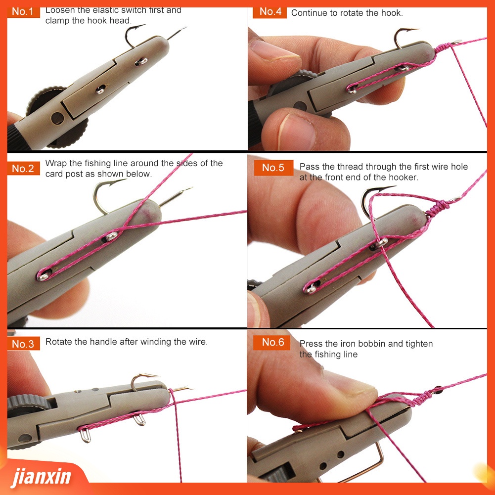 (In Stock) Alat Pancing Manual Tackle Hook Tier ABS Fishhook Knotter Line Fasten Binding Tool