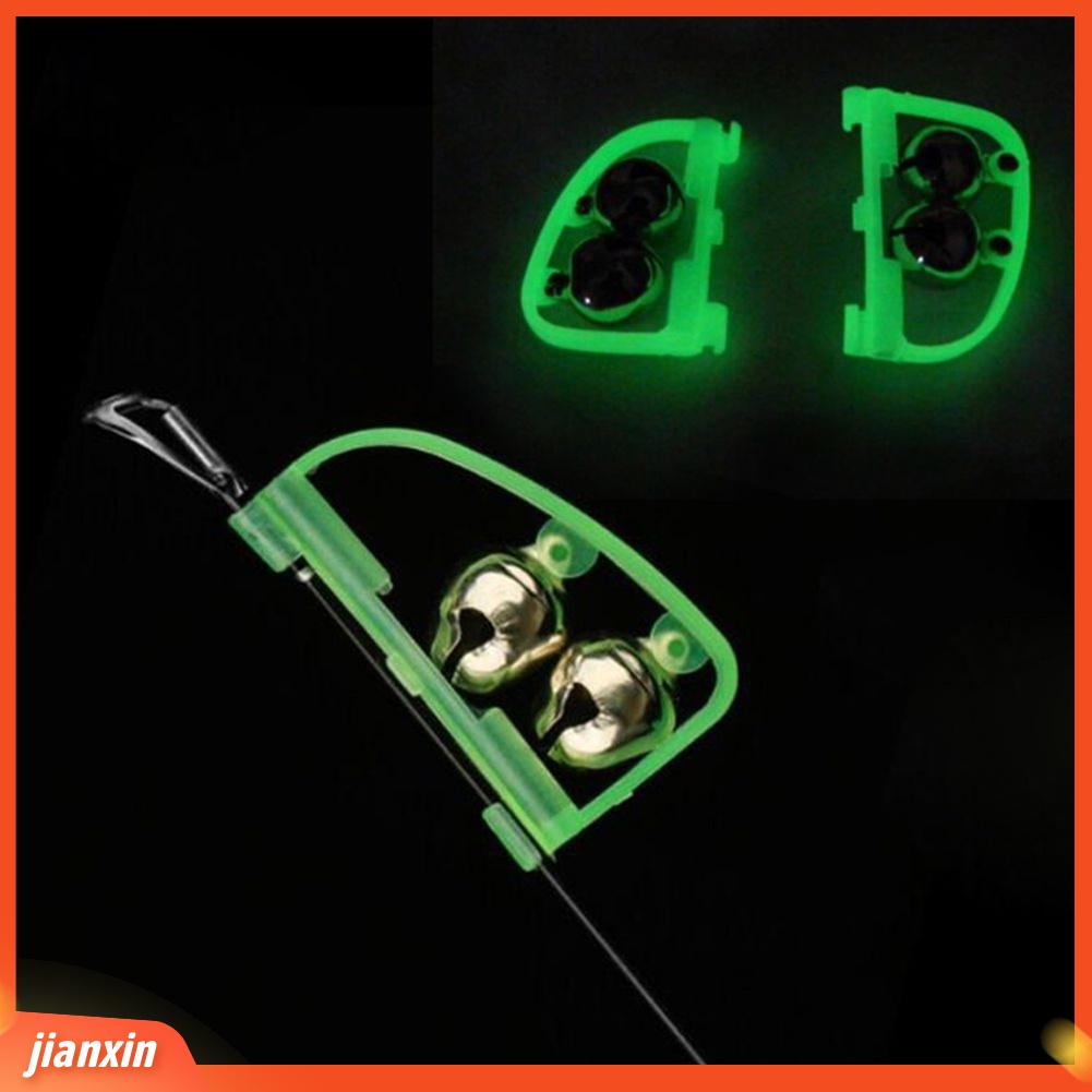(in Stock) 5Pcs Fluorescent Glow in Dark 2bells Alarm Pancing Alert Alat Aksesoris