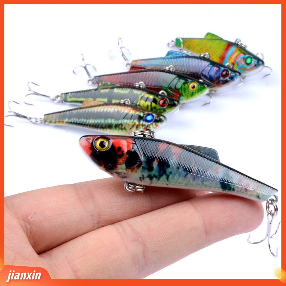 (In Stock) 7cm /6.6g VIB Lifelike Fishing Lure Tackle Plastik Umpan Buatan Warna-Warni Keras