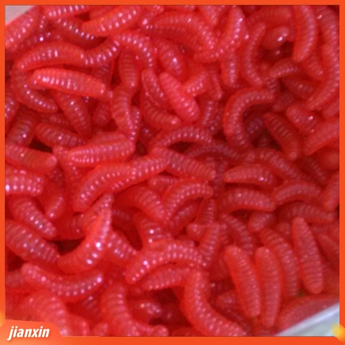 (In Stock) 200pcs Umpan Pancing Tiruan Maggot Grub Cacing Lembut Warna Campur Umpan Ikan