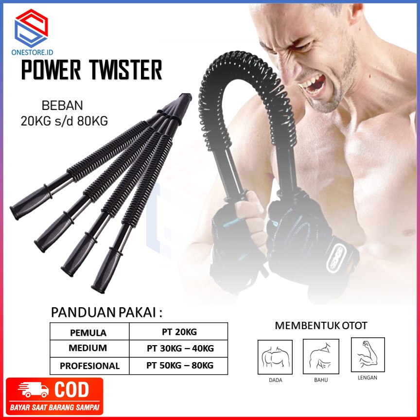Alat Olahraga Power Twister 20 - 80 kg Power Bender Alat pembentuk otot lengan dan dada