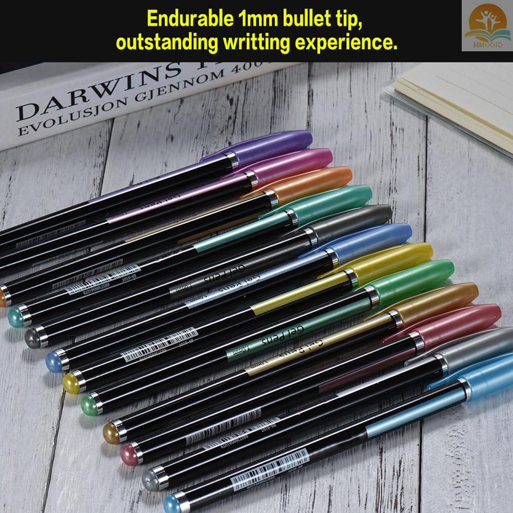 In Stock 48warna Pulpen Gel Termasuk Glitter/ Neon/Guas/ Bolpen Logam Menandai Gambar Highlight Untuk Pelajar Buku Mewarnai