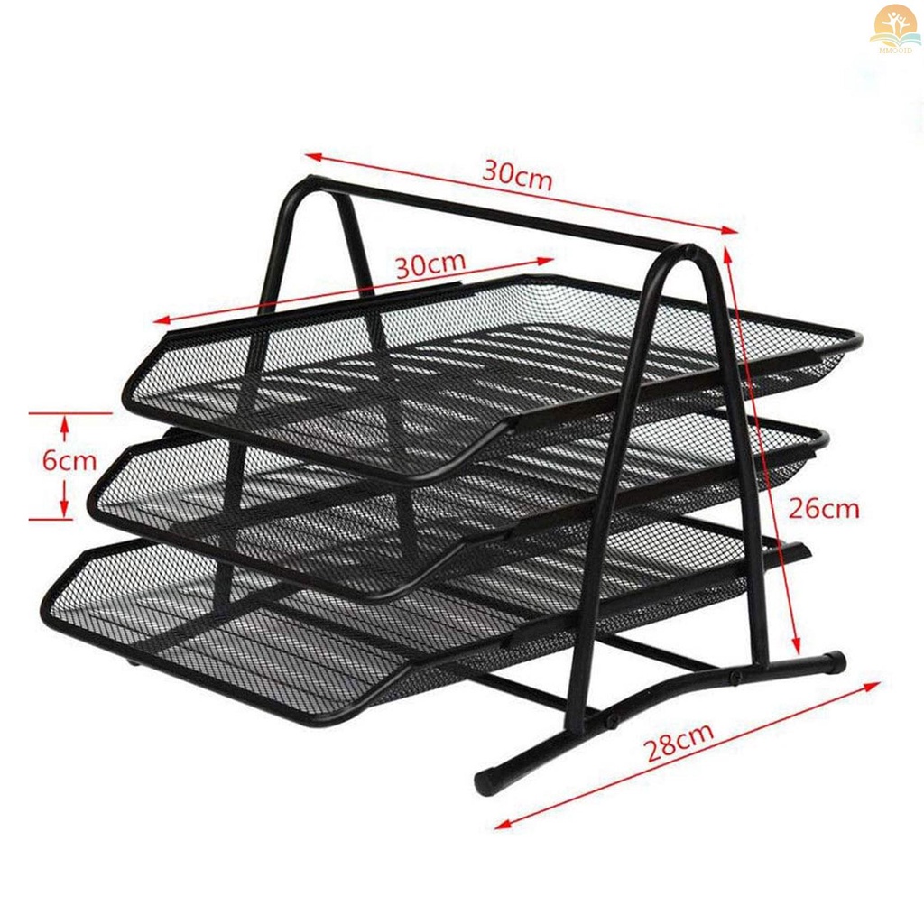 In Stock Nampan Tempat File 4tingkat Rak Majalah Meja Organizer Dokumen Jaring Besi Metal Untuk Rumah Atau Kantor