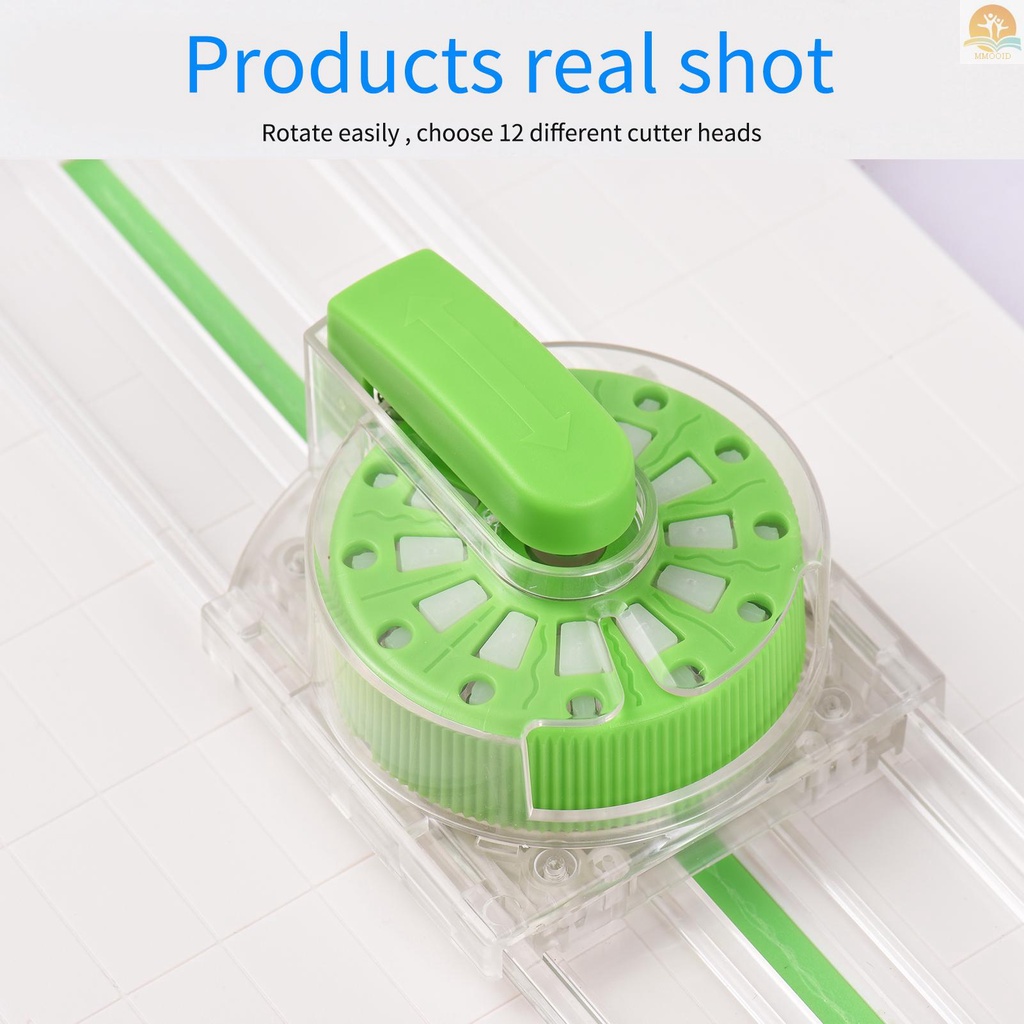 In Stock 12in1 Mini Paper Trimmer Rotary Cutter A4 Panjang Potong 12bentuk Berbeda Mesin Pemotong Kertas Desktop Dengan Penggaris Bantu Untuk Kerajinan Kertas Foto Kartu Scrapbooking Offi