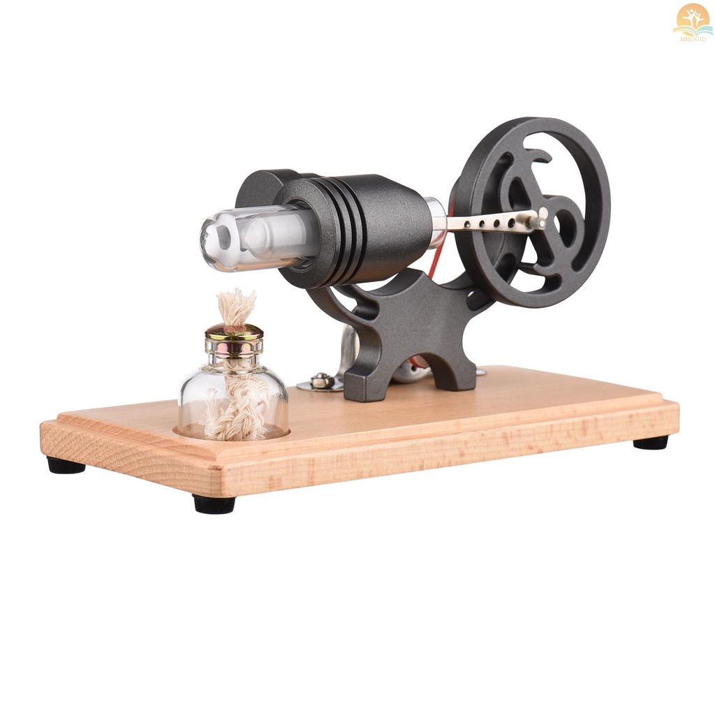 In Stock Mesin Stirling Udara Panas Generator Listrik Model Motor Dengan Lampu LED Desain Roda Gila Dolar Percobaan Sains Dengan Dasar Kayu DIY Edukasi Mainan Untuk Guru Dewasa Ki