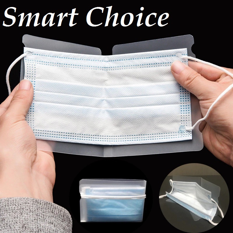 SMART CHOICE Klip Folder Tempat Penyimpanan Masker Lipat Bening Transparan Tahan Debu Bebas Polusi