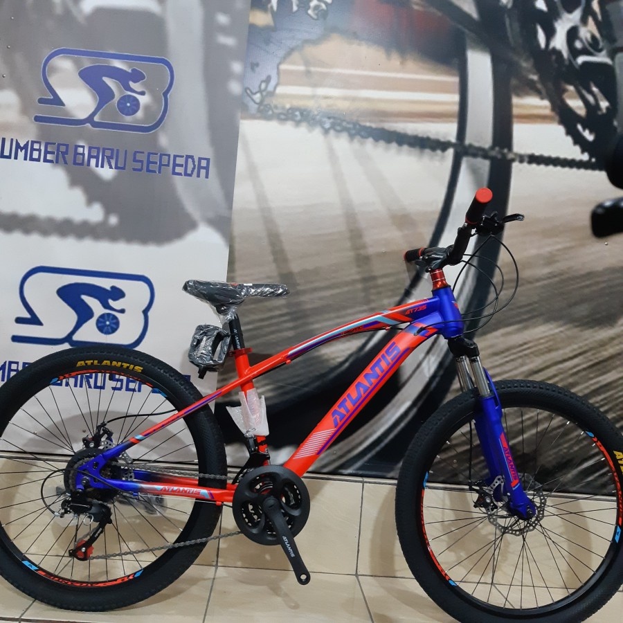 Sepeda gunung mtb 24 26 inc atlantis rem cakram discbrake 7 speed velg alloy SNI NEW