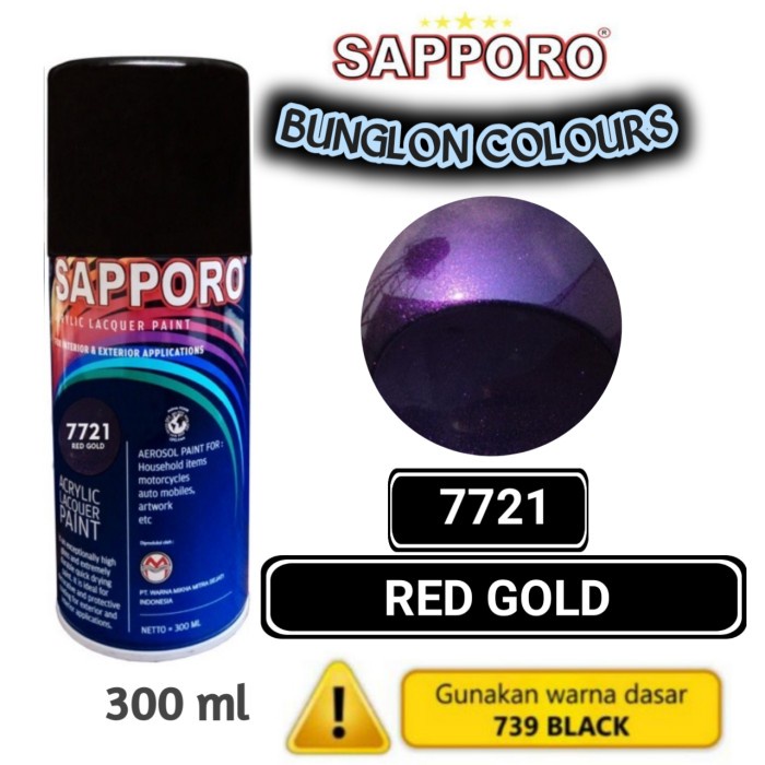 

7721 BUNGLON RED GOLD SAPPORO STANDAR 300ml Cat Semprot Pylok Pilok