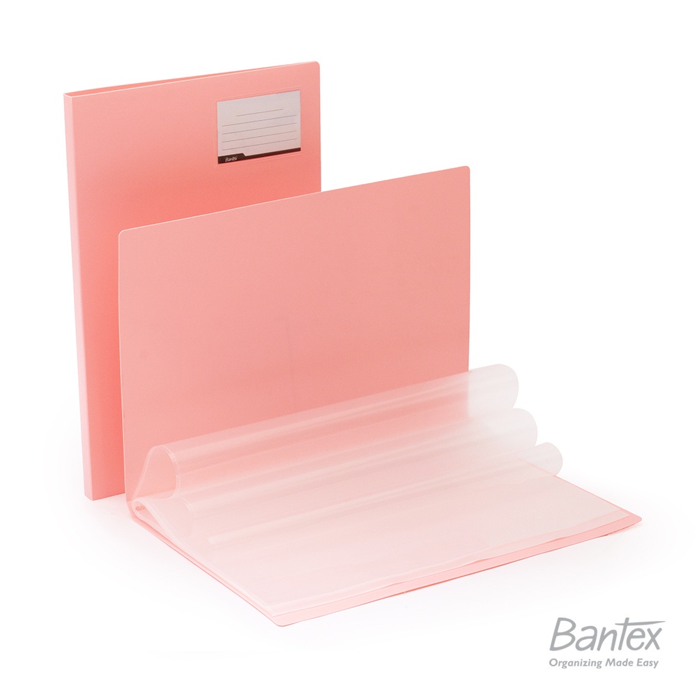 

[Artomas] Bantex Display Book Clear Holder Folio F4 Pastel Color Musky Pink