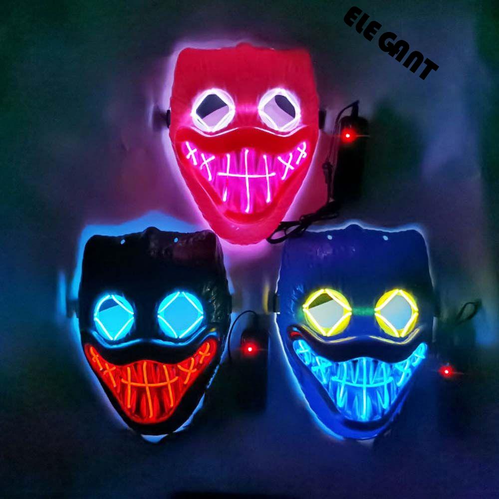 【 ELEGANT 】 Huggy Wuggy Topeng Hague Vagi Game Karakter Dance Party Party Props Party Topeng Props Cosplay Topeng Bercahaya Topeng LED Topeng Props Topeng Topeng Penuh Wajah Topeng Halloween