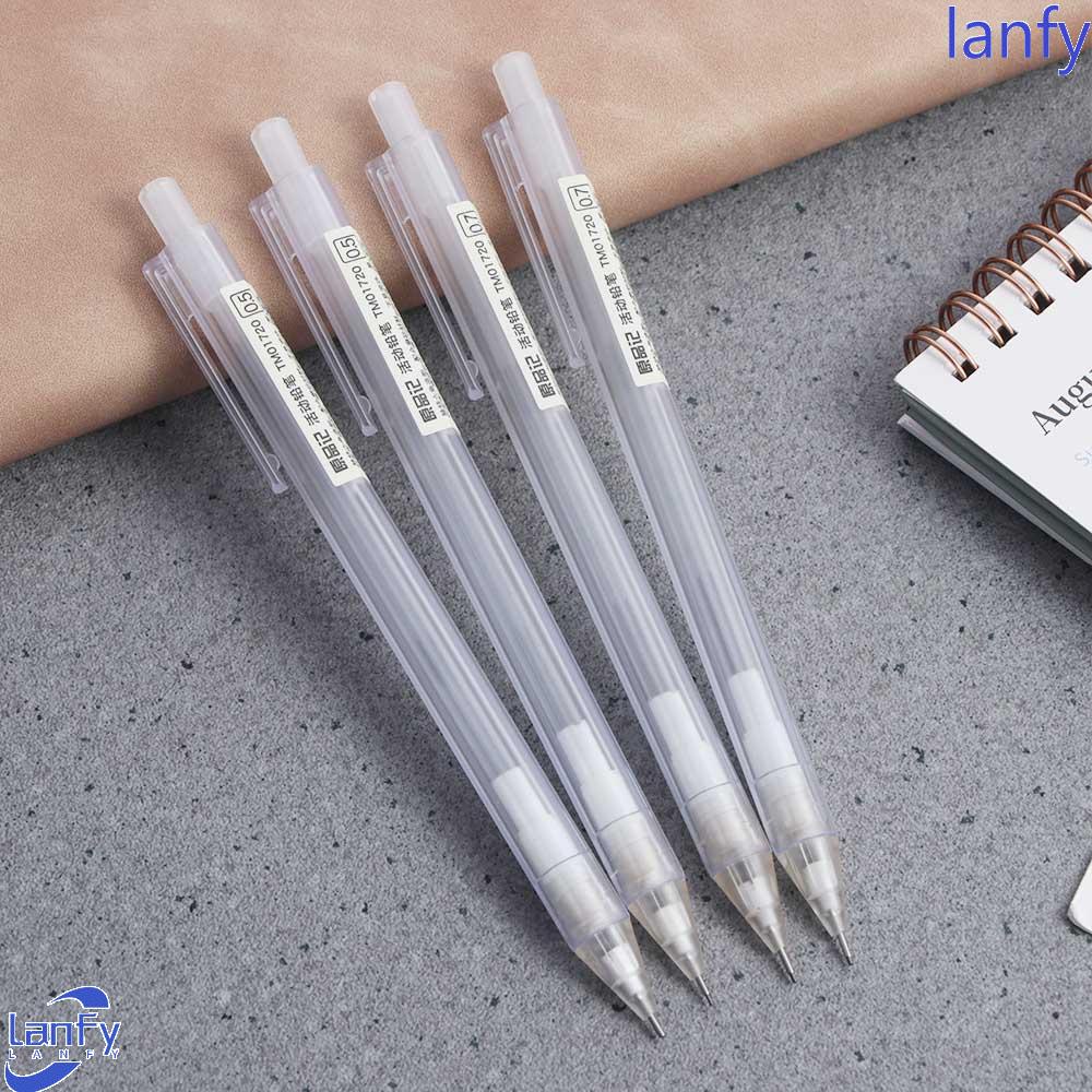 LANFY Pensil Mekanik Perlengkapan Sekolah Kantor Gambar 0.5 /0.7mm Transparan Automatic Pencil